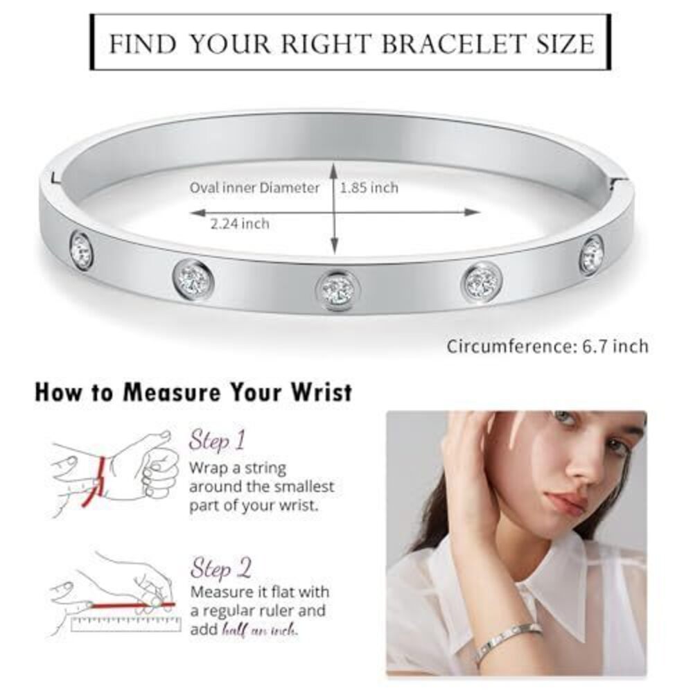 1846 18K Gold-Plated Love Friendship Bracelets Trendy Stainless Steel - Picture 3 of 6